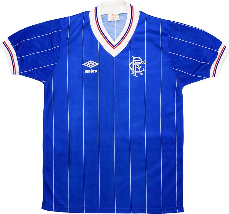 Heimtrikot Thailand Rangers Retro 1982 1983 Blau Günstige Fußballtrikots